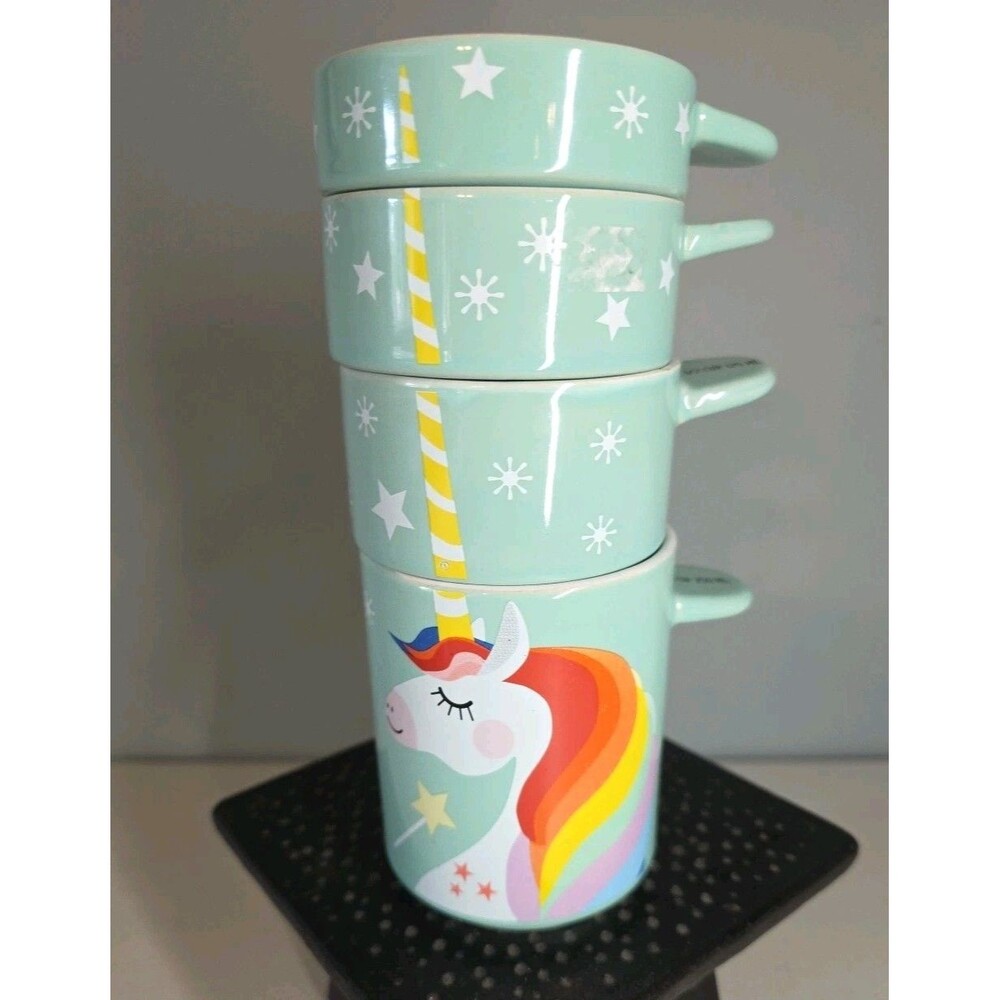 Sheffield Home Stackable Ceramic Unicorn Measuring Cups